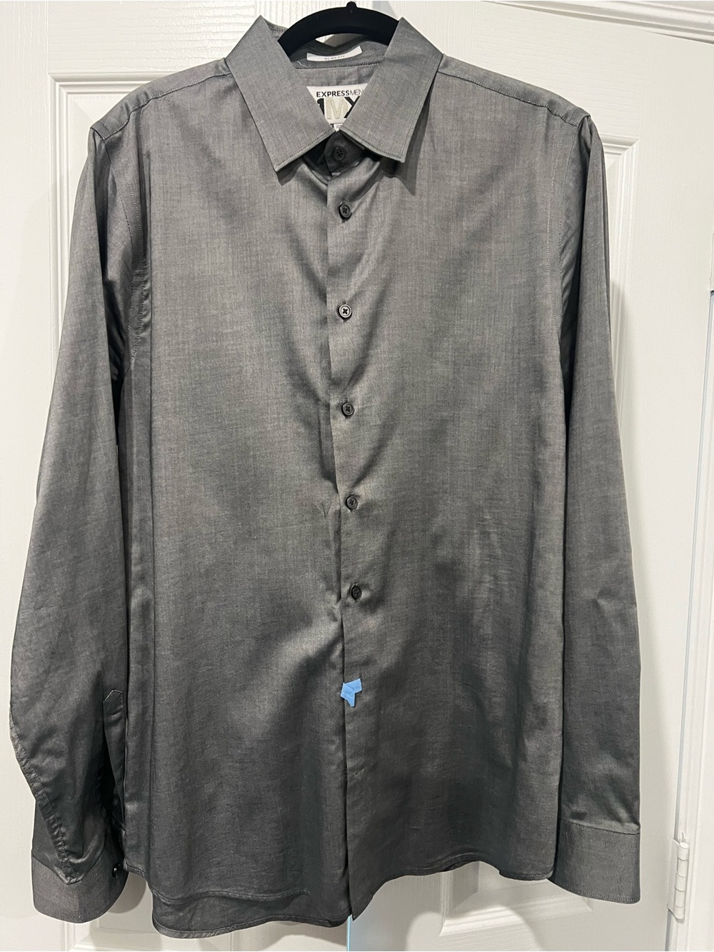 Express Men's Charcoal Gray Slim Fit Dress Shirt